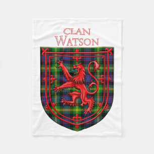 Couverture Polaire Watson Tartan Scottish Plaid Lion Rampant