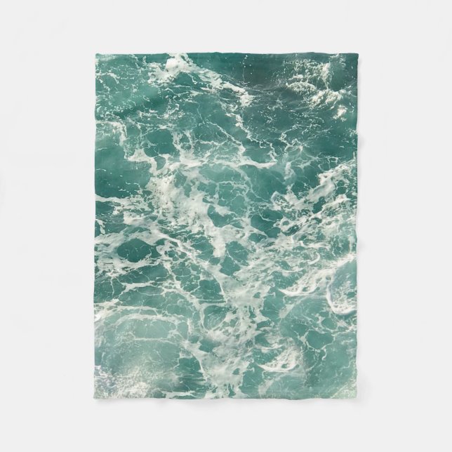 Couverture Polaire Waves Blue Green (Devant)