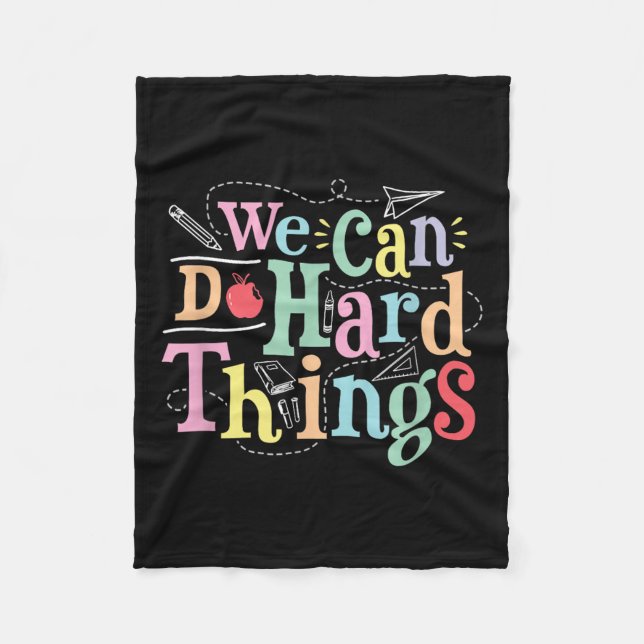 Couverture Polaire We Can Do Hard Things Motivational Education Schoo (Devant)