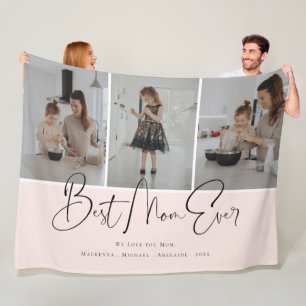 Couverture Polaire We Love You Best Mom Ever Family Photo Collage