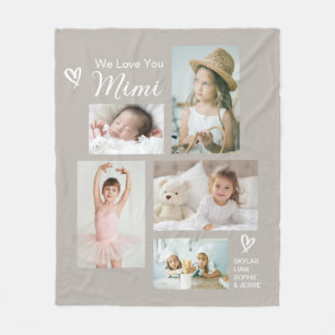 Couverture Polaire We Love You Mimi Grandkids Photo Collage Keepsaké