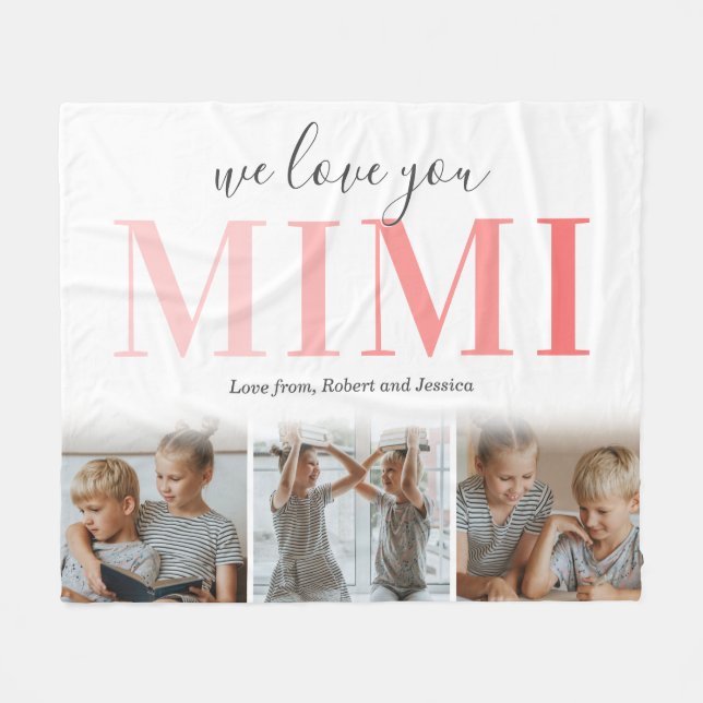 Couverture Polaire We Love You Mimi Photo Collage (Devant (Horizontal))