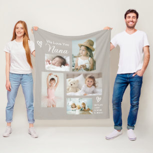Couverture Polaire We Love You Nana Grandkids Photo Collage Keepsaké