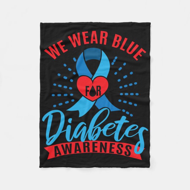 Couverture Polaire We Wear Blue For Diabetes Awareness  (Devant)