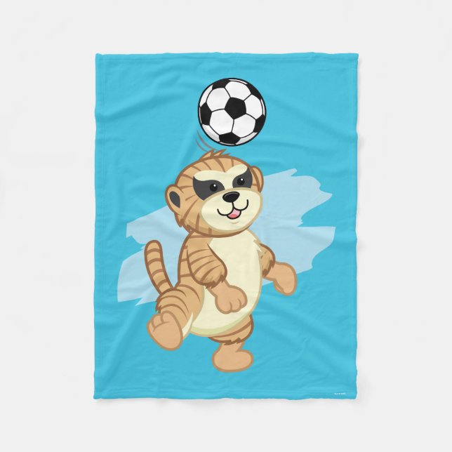 Couverture Polaire Webkinz | Meerkat jouant au football (Devant)