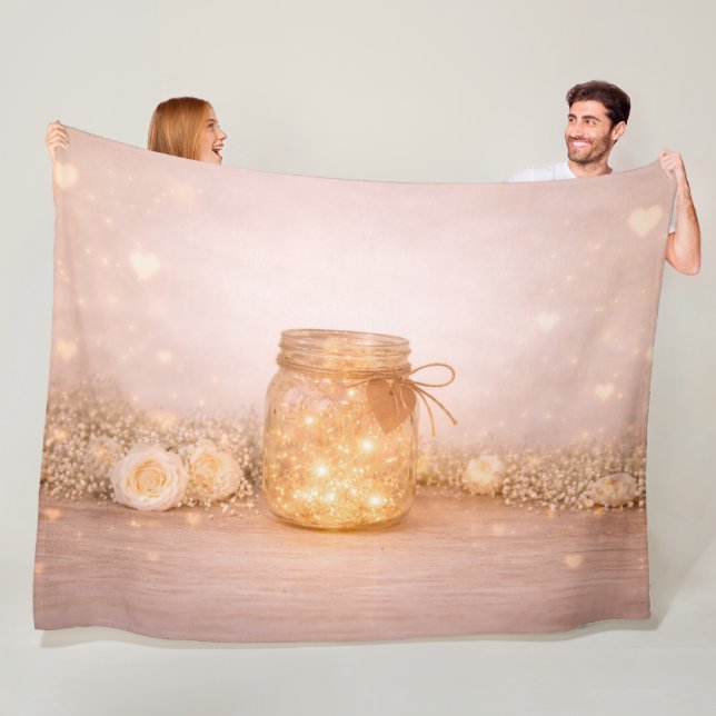 Couverture Polaire Wedding Fairy Lights Cozy Throw Blanket (En situation)