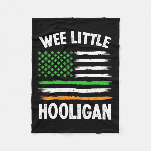 Couverture Polaire Wee Little Hooligan Amusant St Patrick's Day Shamr (Devant)