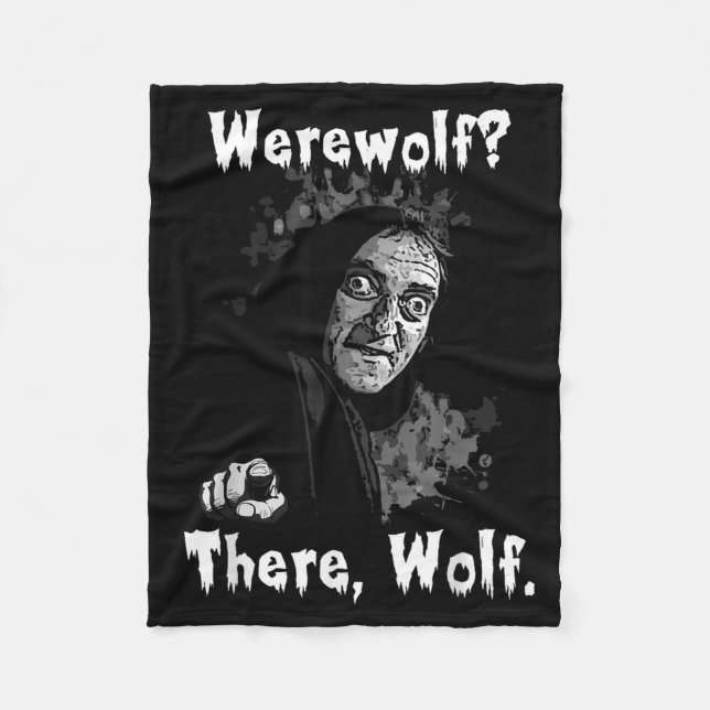 Couverture Polaire Werewolf_ There, Wolf. Funny Abby Normal Retro Com (Devant)