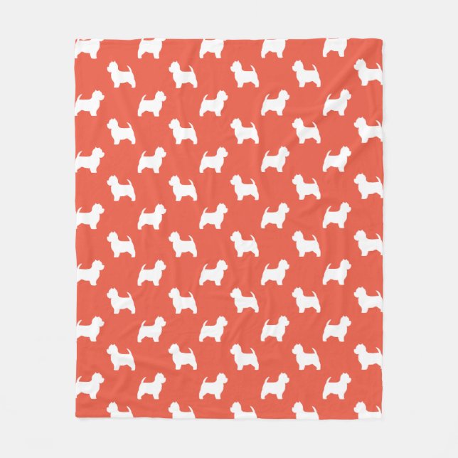 Couverture Polaire West Highland White Terrier Silhouettes Westie Chi (Devant)