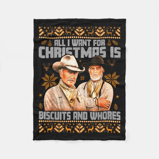 Couverture Polaire Western Biscuits And S Christmas Ugly  (Devant)