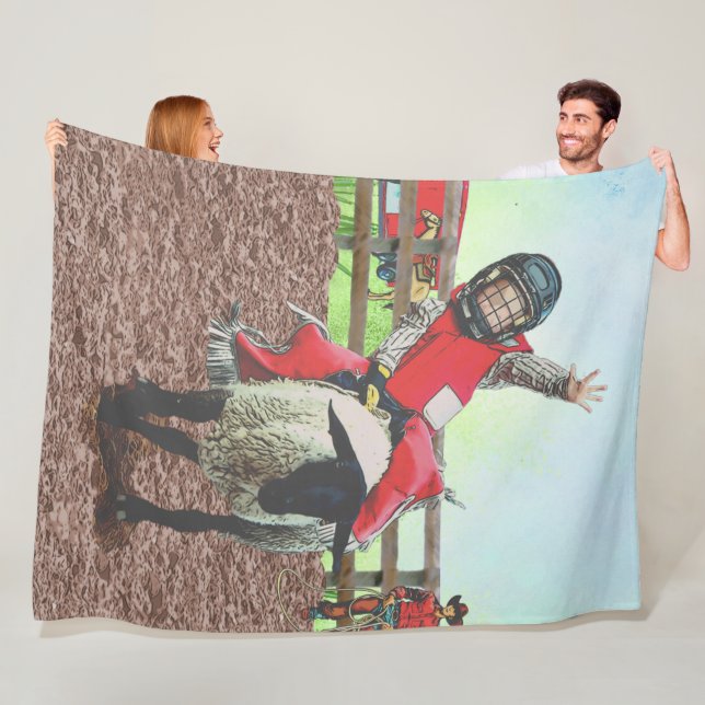 Couverture Polaire Western Rodeo Cowboy Cowgirl Mutton Buston (En situation)