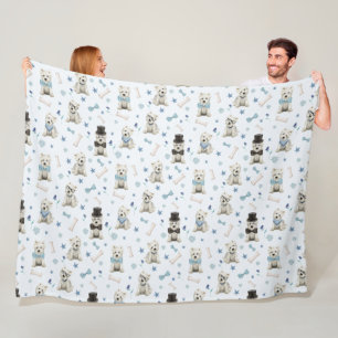 Couverture Polaire Westie blanc avec accessoires Whimsical