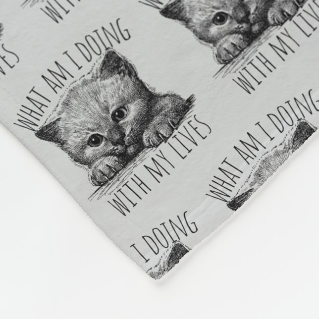Couverture Polaire What Am I Doing With My Lives Cute Kitten (Coin)