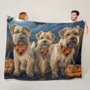 Couverture Polaire Wheaten Terrier Halloween Éffrayant
