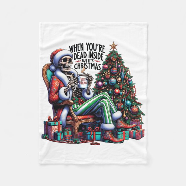 Couverture Polaire When You're Dead Inside But It's Christmas Costume (Devant)