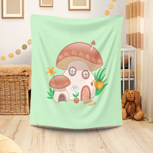 Couverture Polaire Whimsical Fairy Champagne House Green