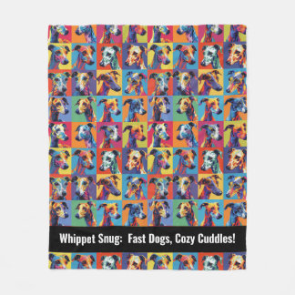 Couverture Polaire Whippet coloré Snug avec texte personnalisé
