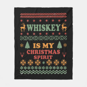 Couverture Polaire Whiskey est mon esprit de noël drôle pull moche