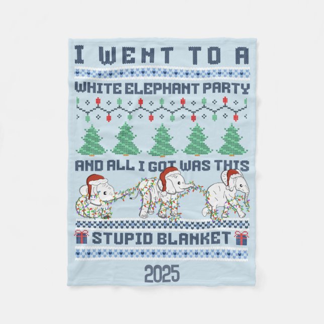 Couverture Polaire White Elephant Party Custom Gift Funny (Devant)