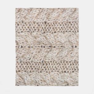 Couverture Polaire White knitting wool texture background.
