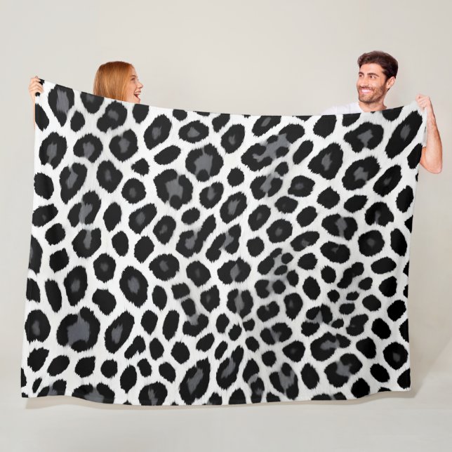 Couverture Polaire White Leopard Elegant Populaire Collection de luxe (En situation)