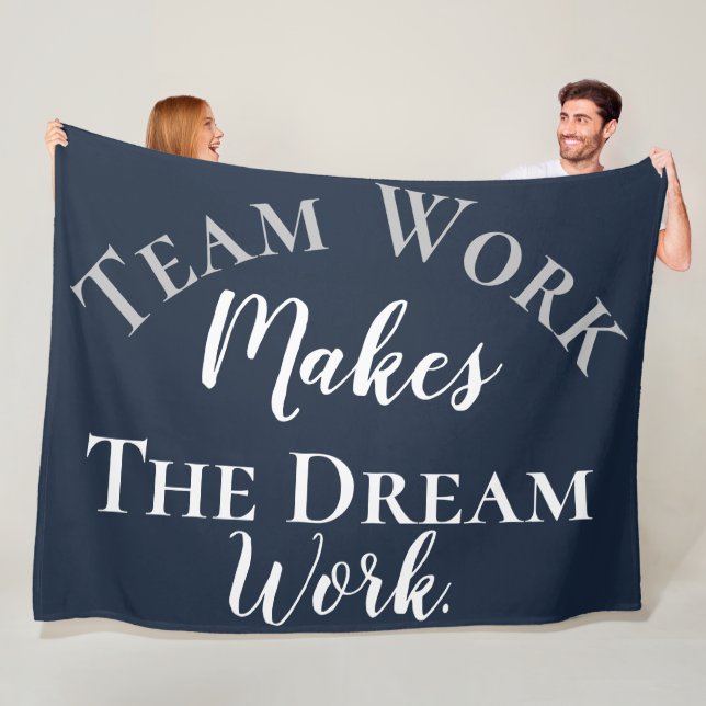 Couverture Polaire White on Blue Teamwork fait le travail de rêve (En situation)