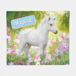 Couverture Polaire White Pony Unicorn