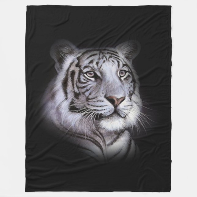Couverture Polaire White Tiger Face (Devant)