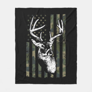Couverture Polaire Whitetail Buck Deer Hunting USA Camouflage Amériqu