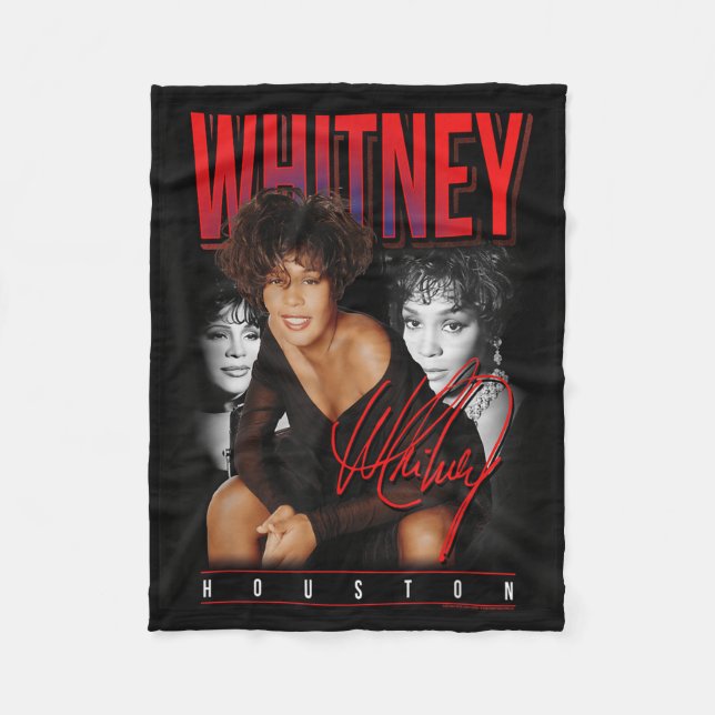 Couverture Polaire Whitney Houston Retro Photo Collage (Devant)