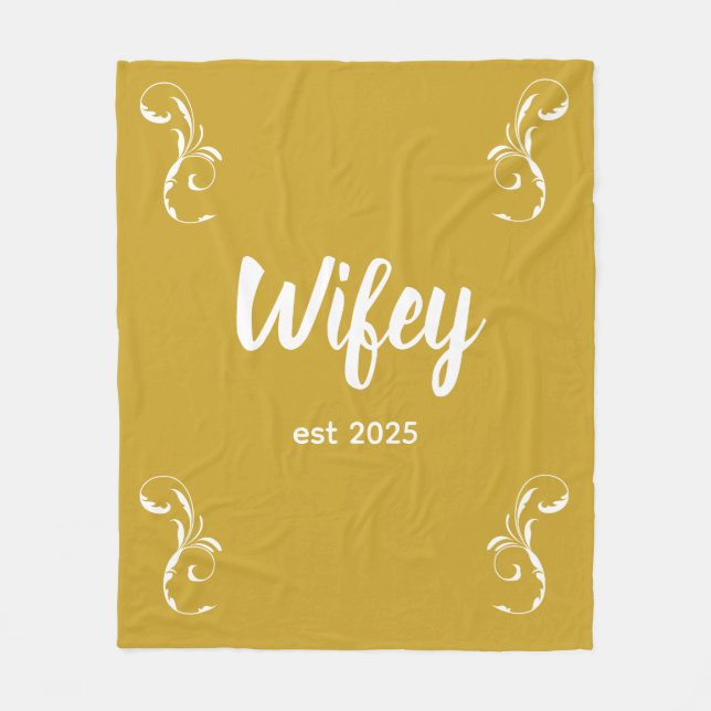 Couverture Polaire Wifey Custom Gold Bride, Fiance Gift (Devant)