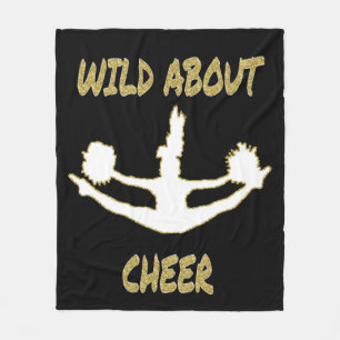 Couverture Polaire Wild About Cheer Black, White, Gold Fleece Blanket