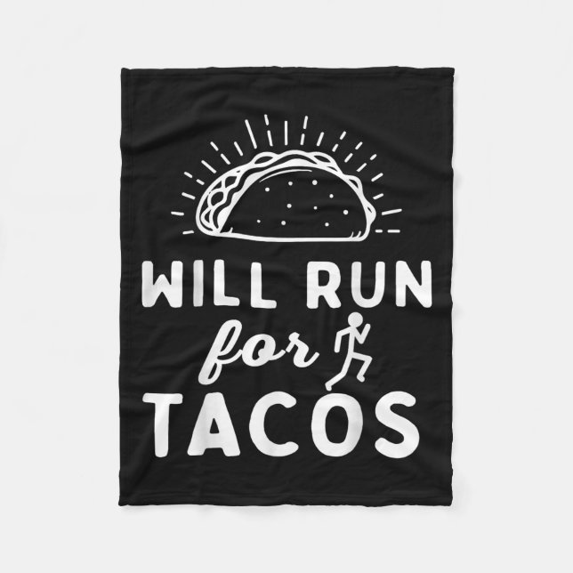 Couverture Polaire Will Run For Tacos - Motivation Fitness Life  (Devant)