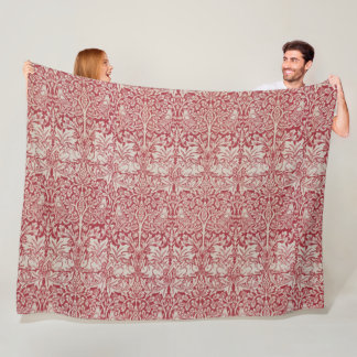 Couverture Polaire William Morris Animaux Vintages Oiseaux Lapins Ros