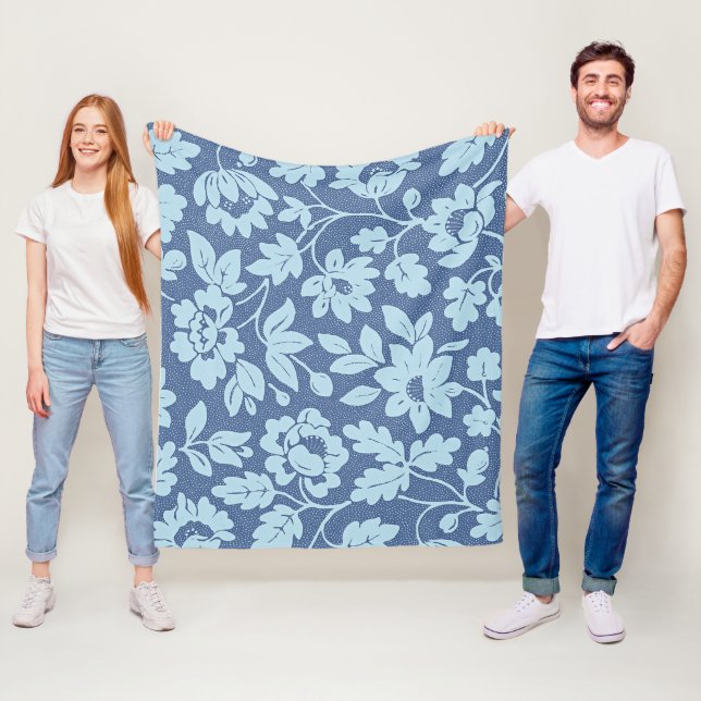 Couverture Polaire William Morris Blue Floral Design (En situation)