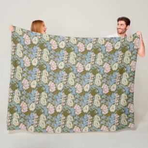 Couverture Polaire William Morris Chrysanthemum Motif Floral Foliag