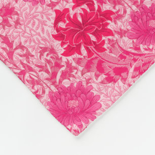 Couverture Polaire William Morris Chrysanthemums, Fuchsia Pink