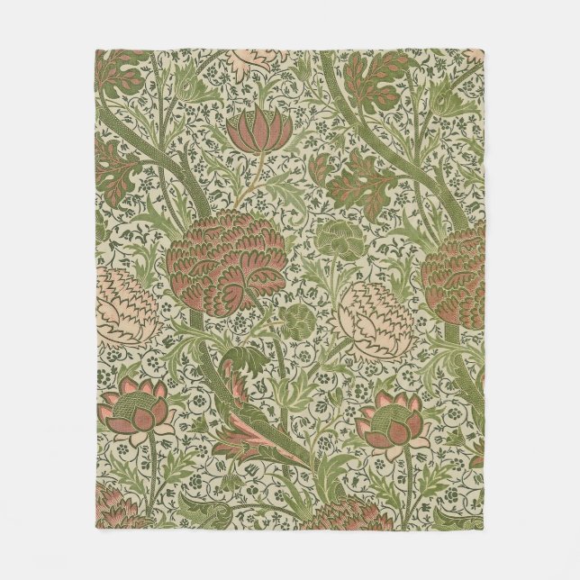 Couverture Polaire William Morris Cray Fleur de Sage Floral Botanique (Devant)
