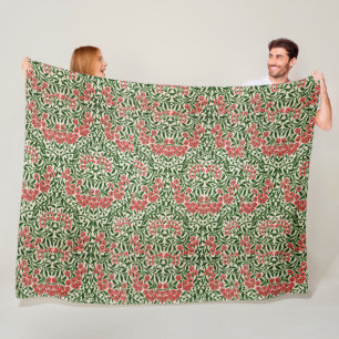 Couverture Polaire William Morris Fleurs de marguerite Vintages Vert