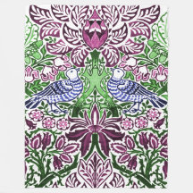 William Morris Folk Art Oiseaux Fleurs Acorns