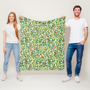 Couverture Polaire William Morris Fruit Exotique, Jaune Citron