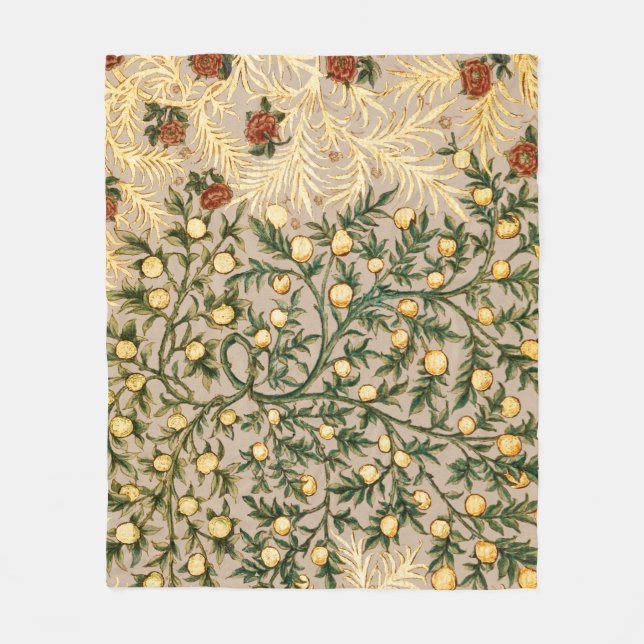 Couverture Polaire William Morris Fruit Floral Jardin Fleur Classique (Devant)
