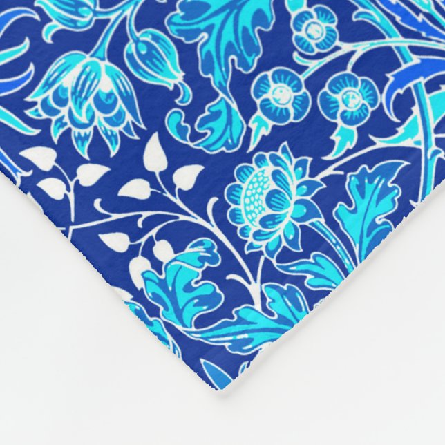 Couverture Polaire William Morris Hyacinth Imprimer, Navy et Cobalt B (Coin)