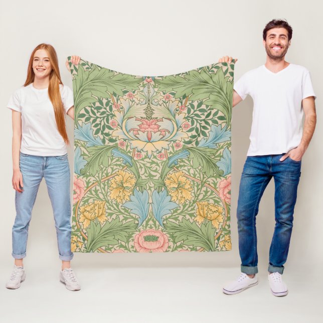 Couverture Polaire William Morris Myrtle Fleur Floral Botanique (En situation)