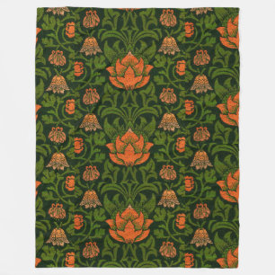 Couverture Polaire William Morris Vintage Floral Violet and Columbine