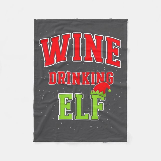 Couverture Polaire Wine Drinking Elf Christmas Family Matching Group  (Devant)