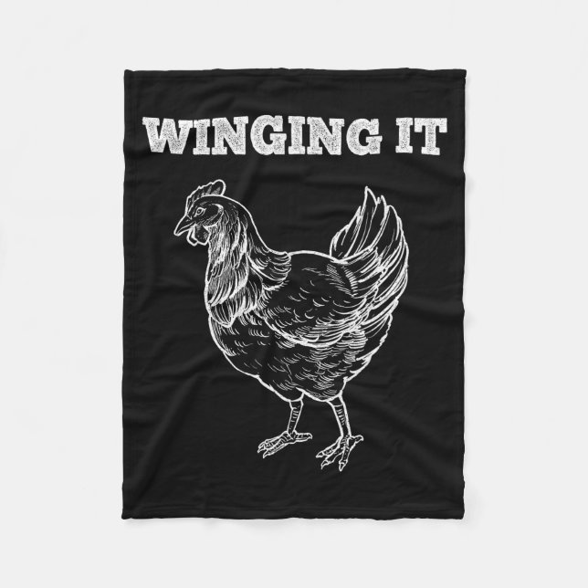Couverture Polaire Winging It Funny Chicken Wings Lovers Quote  (Devant)