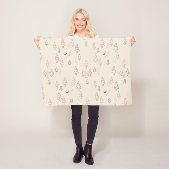 Couverture Polaire Winnie le Motif de l'Arbre de Noël de l'Ooh (En situation)