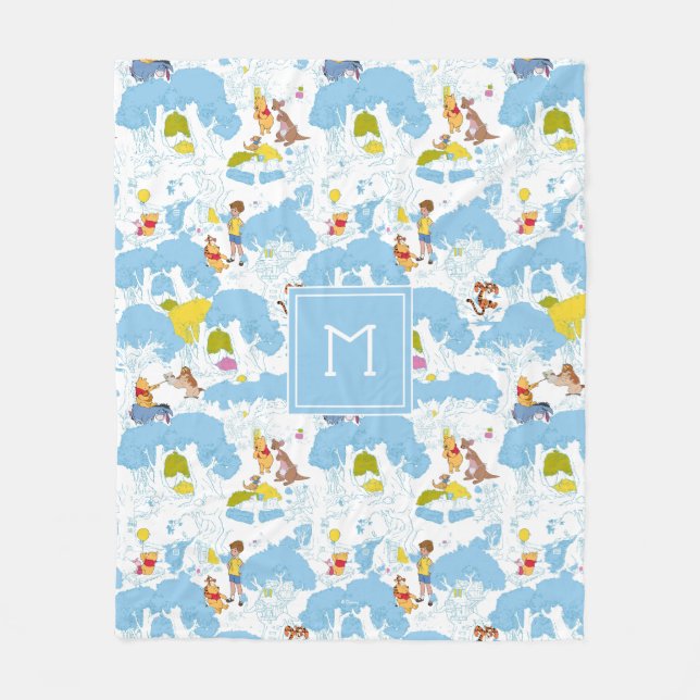 Couverture Polaire Winnie l'Ooh | Au Motif de l'arbre de miel (Devant)