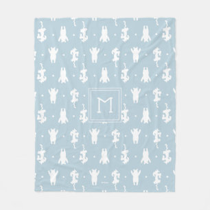 Couverture Polaire Winnie l'Ooh   Blue Pastel Polka Dot Motif